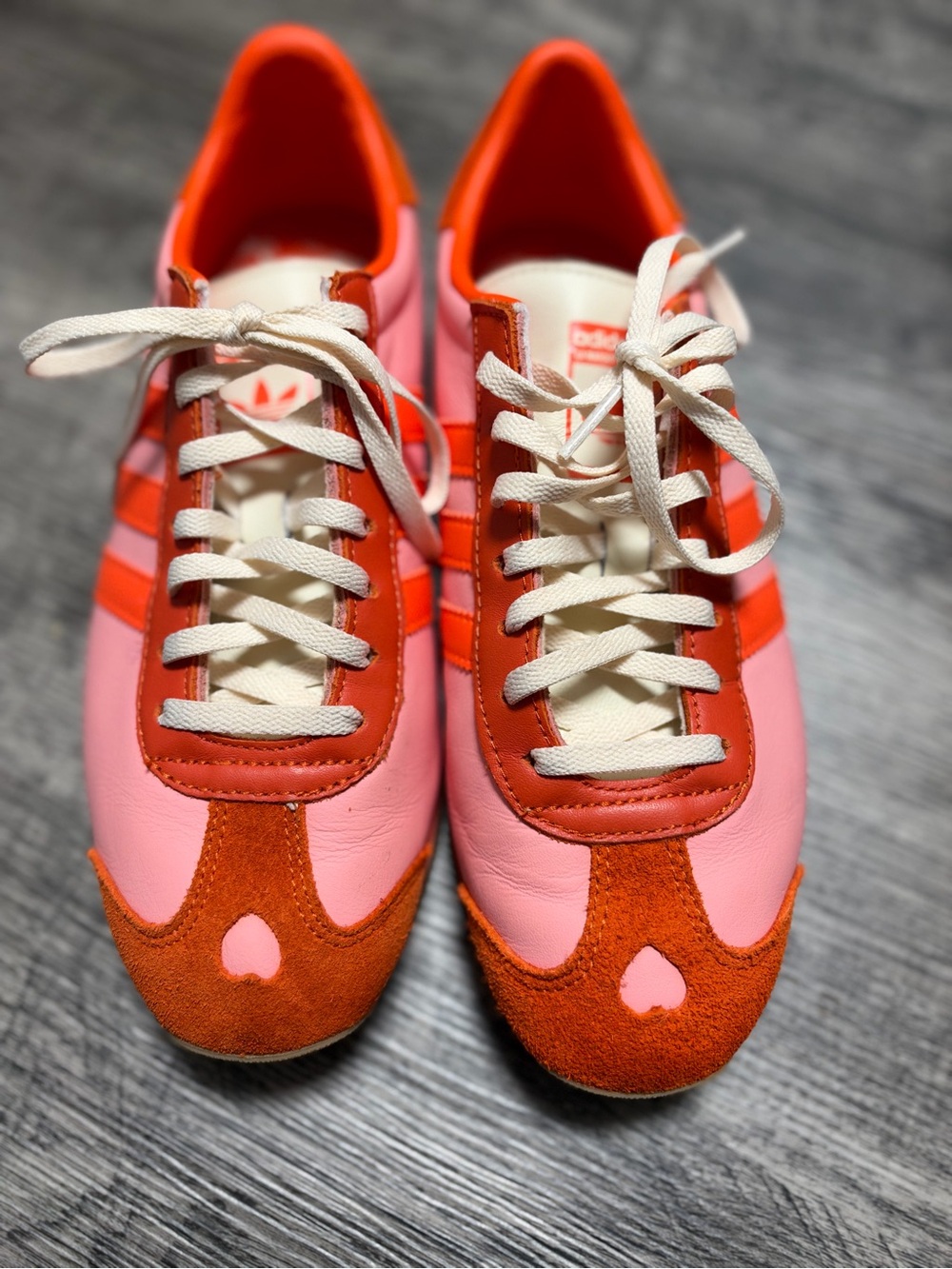 Rare adidas Pink and Orange Women's Lace-Up Sneakers